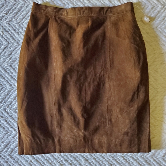 Vintage Deadstock Brown Leather Mini Skirt - Picture 4 of 16